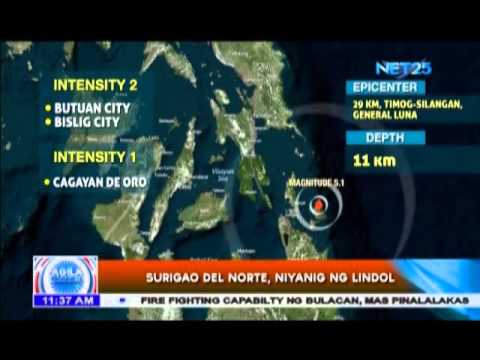Surigao del Norte, nakaranas ng Lindol