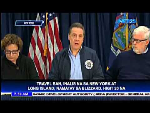 Travel ban, inalis na sa New York at Long Island; namatay sa blizzard, higit 20 na