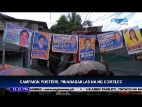 Campaign posters, pinababaklas na ng COMELEC