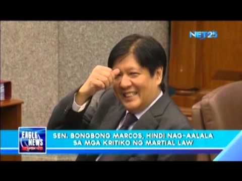 Sen. Marcos, hindi nag-aalala sa mga kritiko ng Martial Law