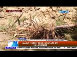 Masla, Lubon Road sa Mountain Province, nagkaroon ng landslide