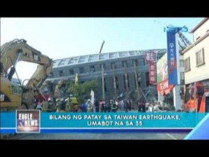 Bilang ng namatay sa lindol sa Taiwan, umabot na sa 35