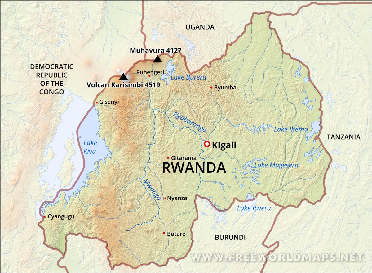 rwanda-physical-map