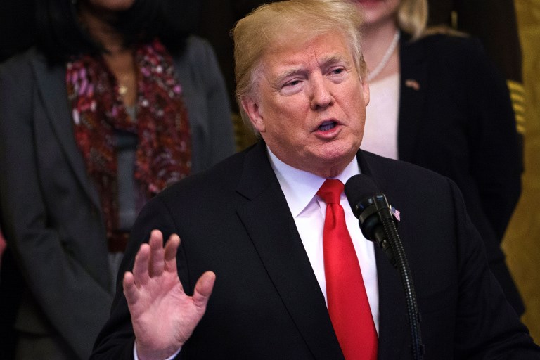 US President Donald Trump speaks on progress to combat the opioid crisis