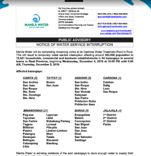 water interruption