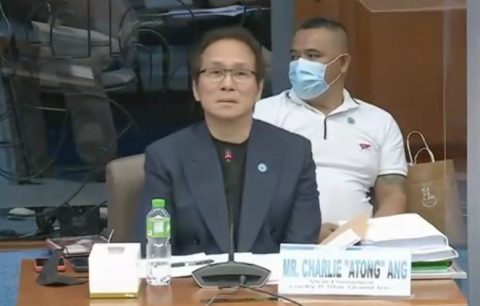 Charlie 'Atong'Ang humarap sa imbestigasyon ng Senado sa mga nawawalang "  sabungero "