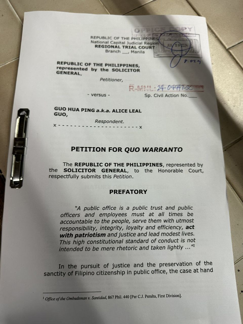 PETITION VS GUO
