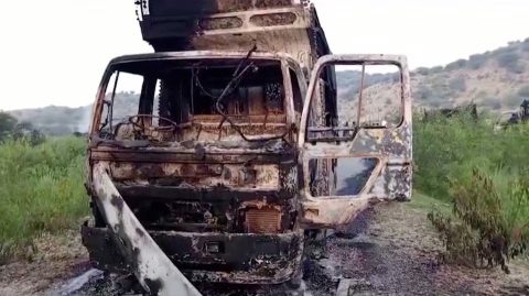 CHARRED VEHICLE IN PAKISTAN ATTACK