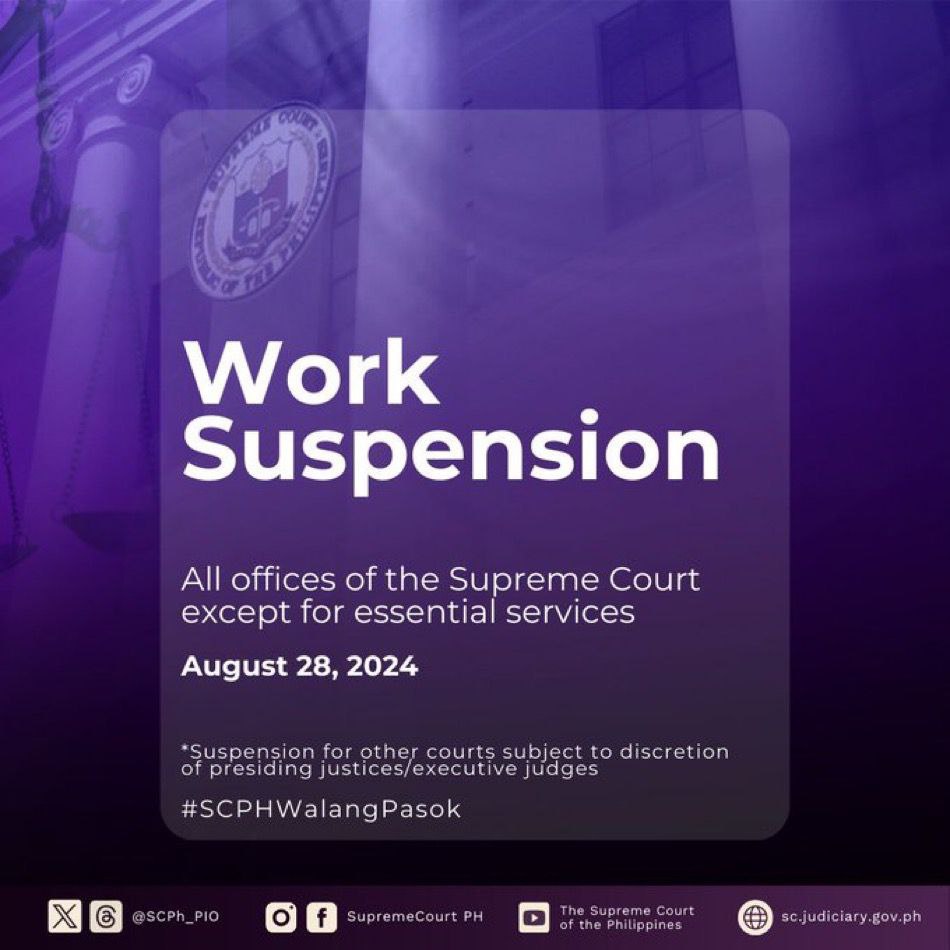 SC WORK SUSPENSION