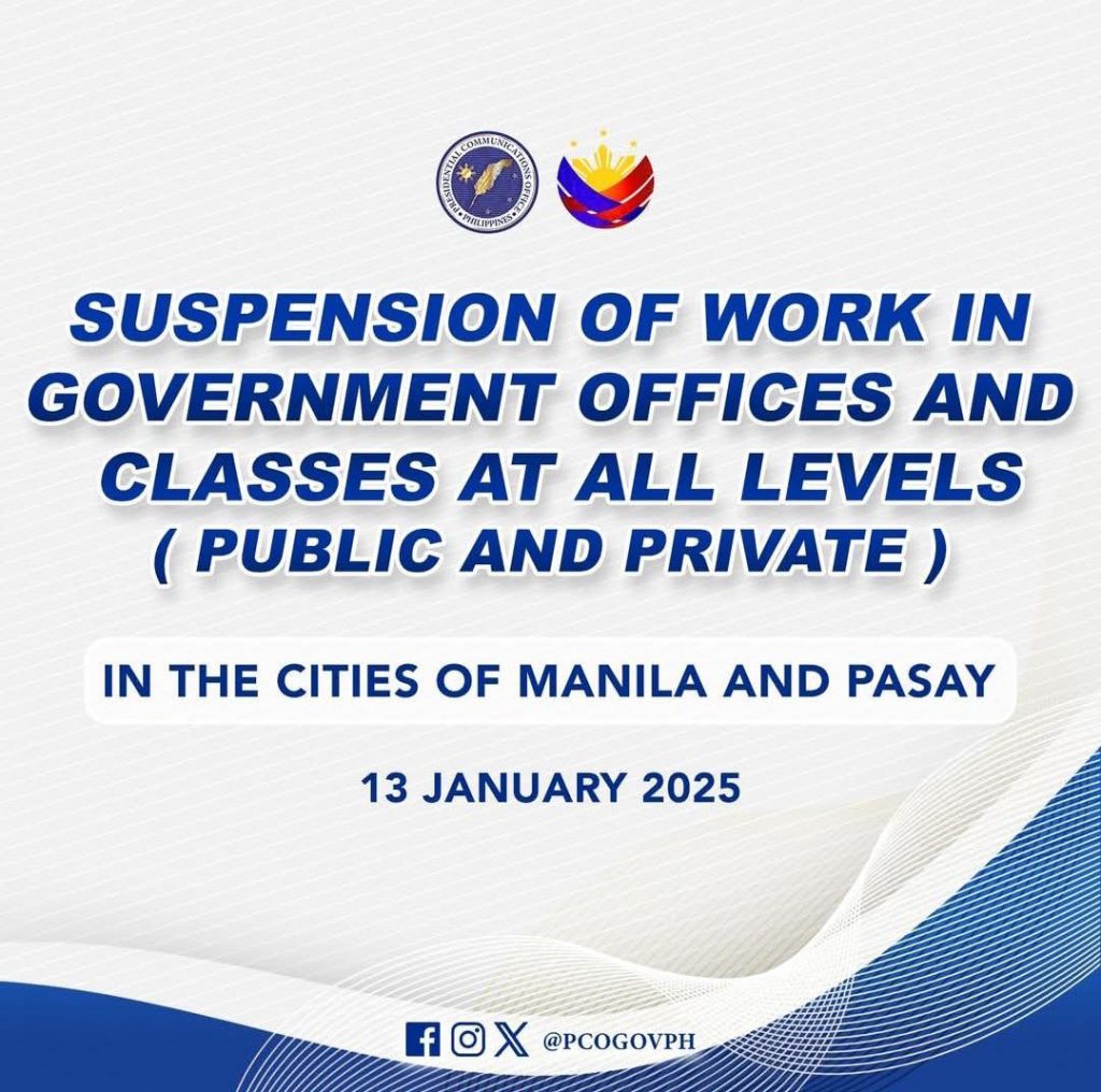 CLASS SUSPENSION MANILA AND PASAY